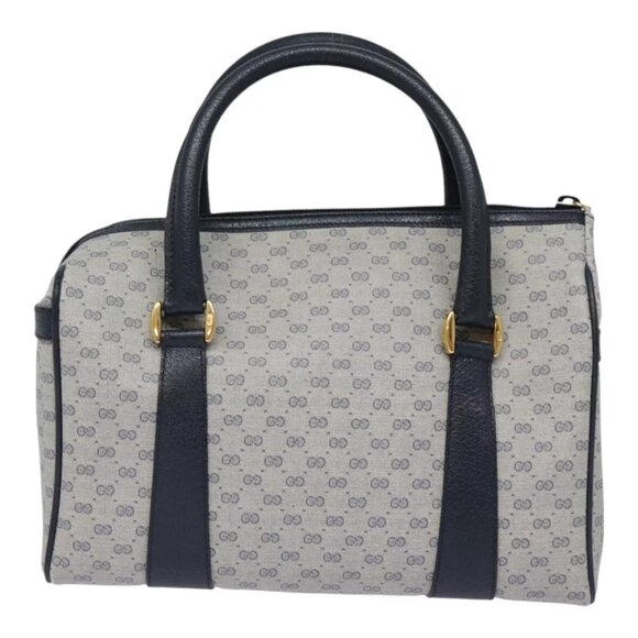 GUCCI Micro GG Supreme Hand Bag PVC Navy Gold 000 40 0207 Auth yk14683 - Picture 2 of 16